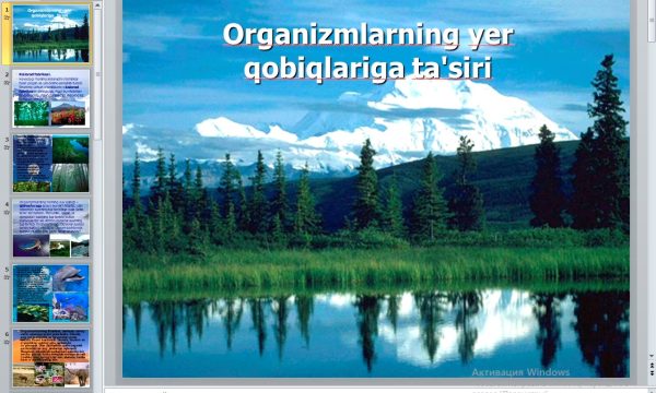 Organizmlarning yer qobiqlariga ta'siri